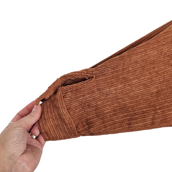 Davi & Dani Burnt Orange Button-Up Spliced Lace Shacket NWT - Picture 6 of 8